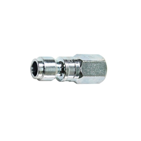 3/8 Inch X 1/4 Inch FPT Auto Coupler Plug Reducer - Silver, PK 100